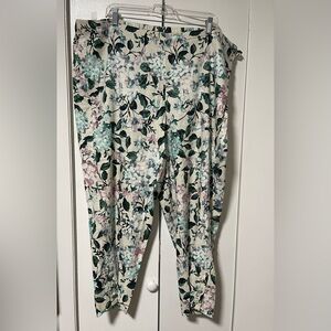 J. Jill Floral Linen Crop Pants - Multicolor